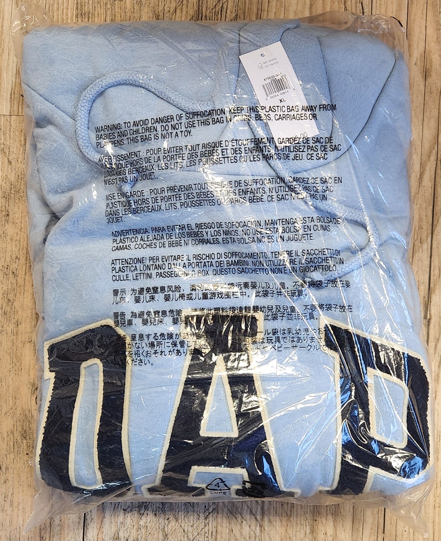 Dapper Dan X Gap Hoodie Sky Blue Size XL