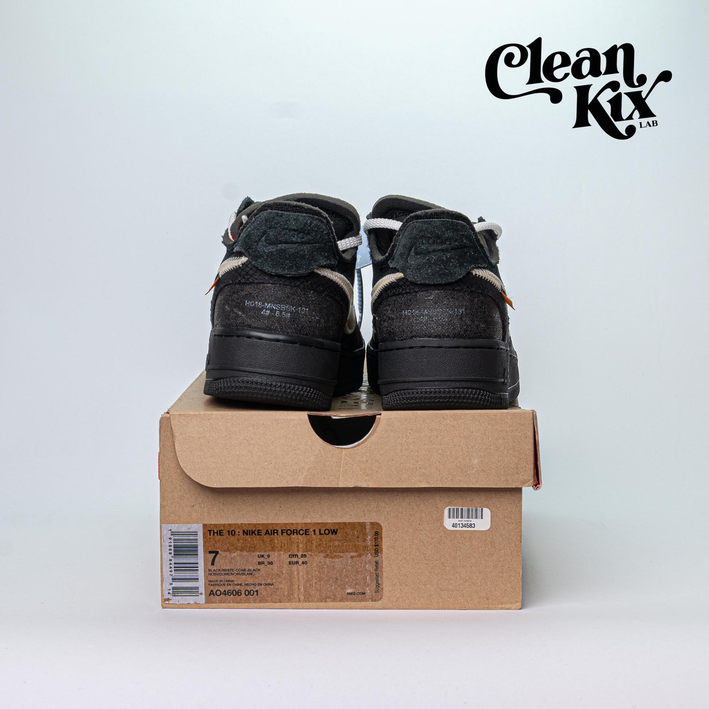 Nike Air Force 1 Low Off-White Black White (Pre-Owned)