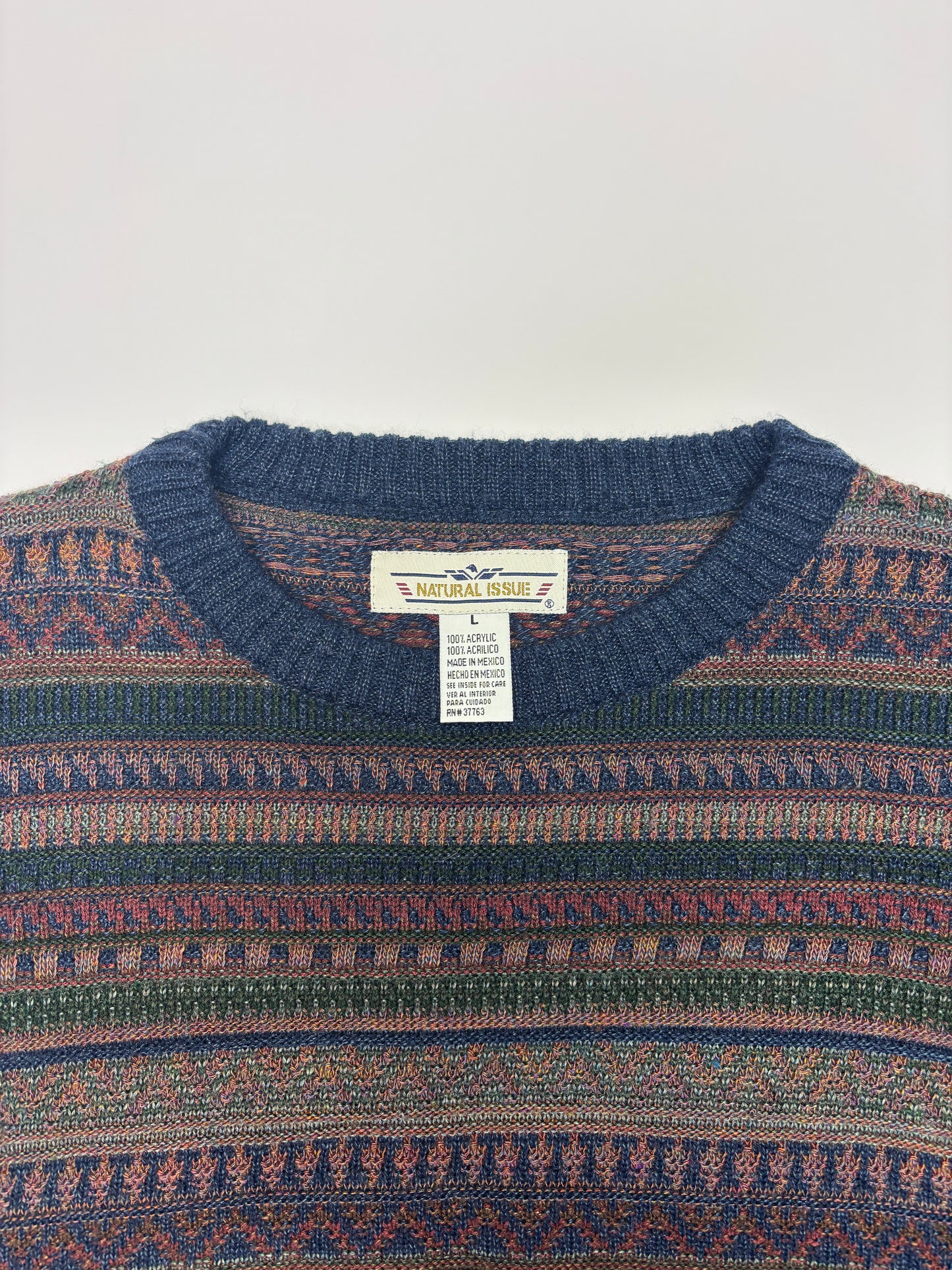 Colorful Natural Issue Knit Sweater