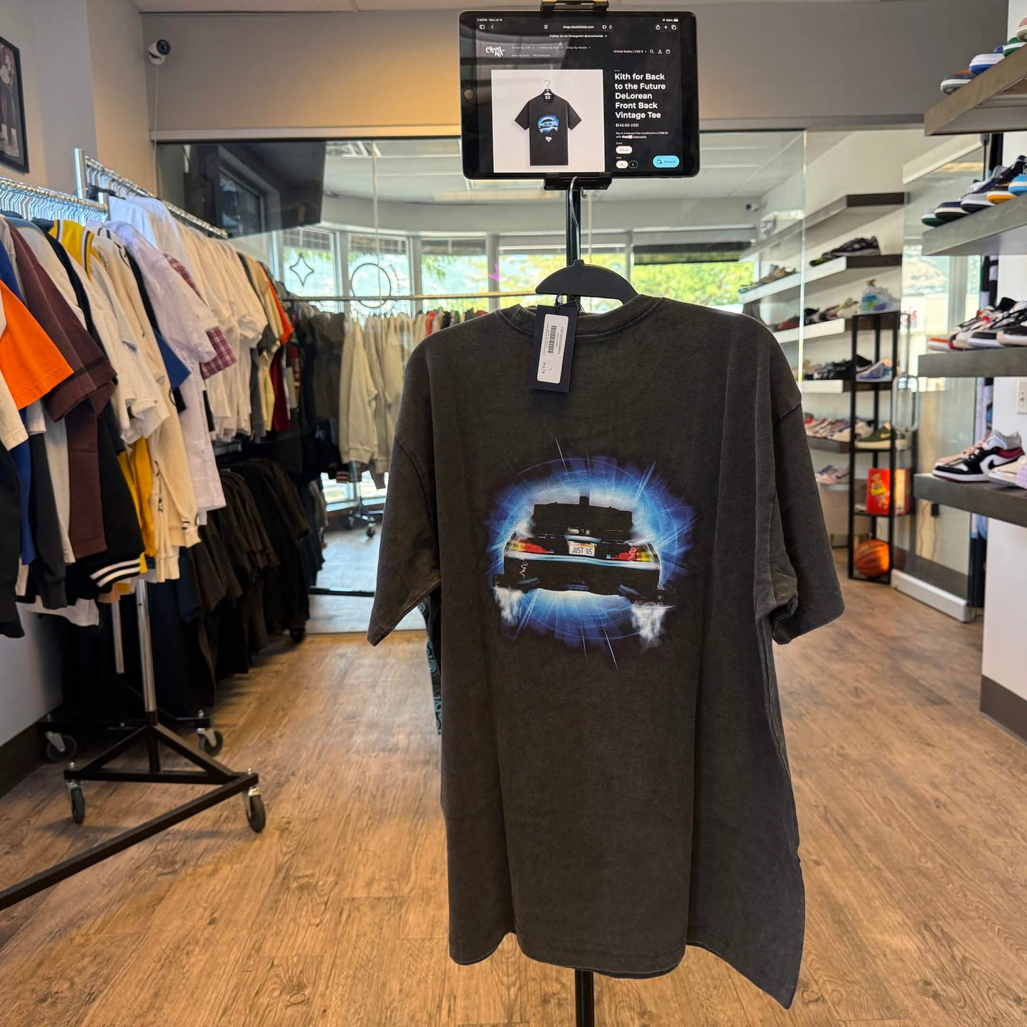 Kith for Back to the Future DeLorean Front Back Vintage Tee