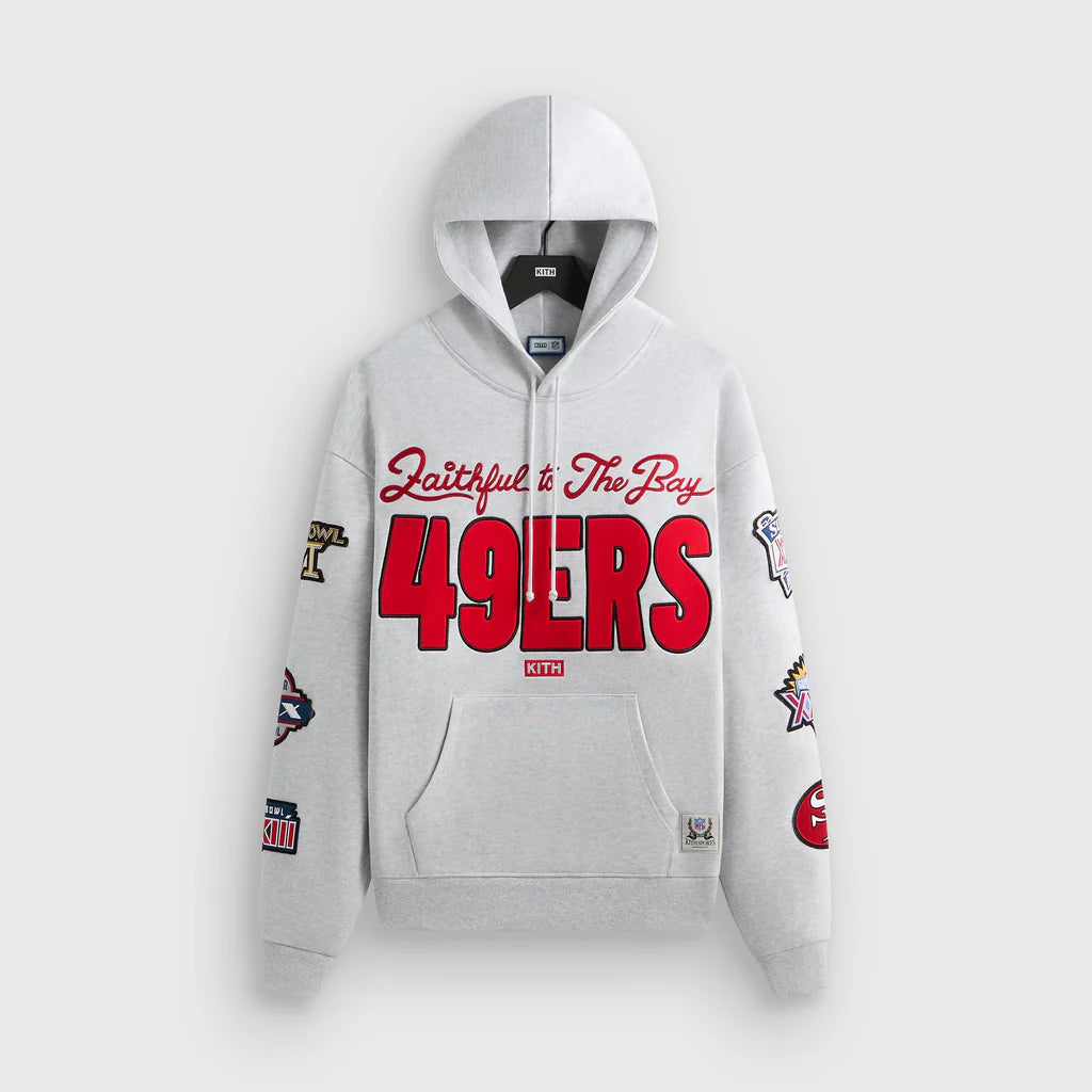 Kith for the NFL San Francisco 49ers Faithful Vintage Hoodie - Light Heather Grey