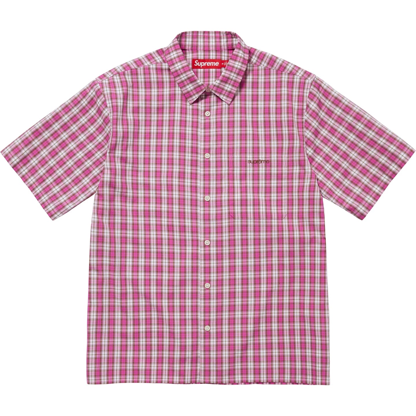 Supreme Mini Plaid S/S Shirt Pink Size XL
