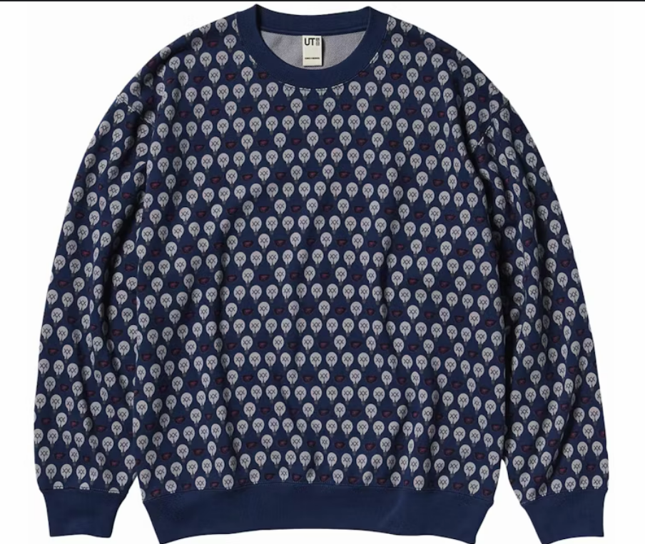 Kaws Warhol Uniqlo Blue Crewneck Sweater cleankixlab