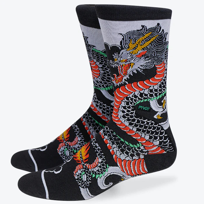 Pyvot Lifestyle Crew 'Way Of The Dragon' Socks