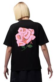 Jordan Womans Rose Graphic Shirt - Black