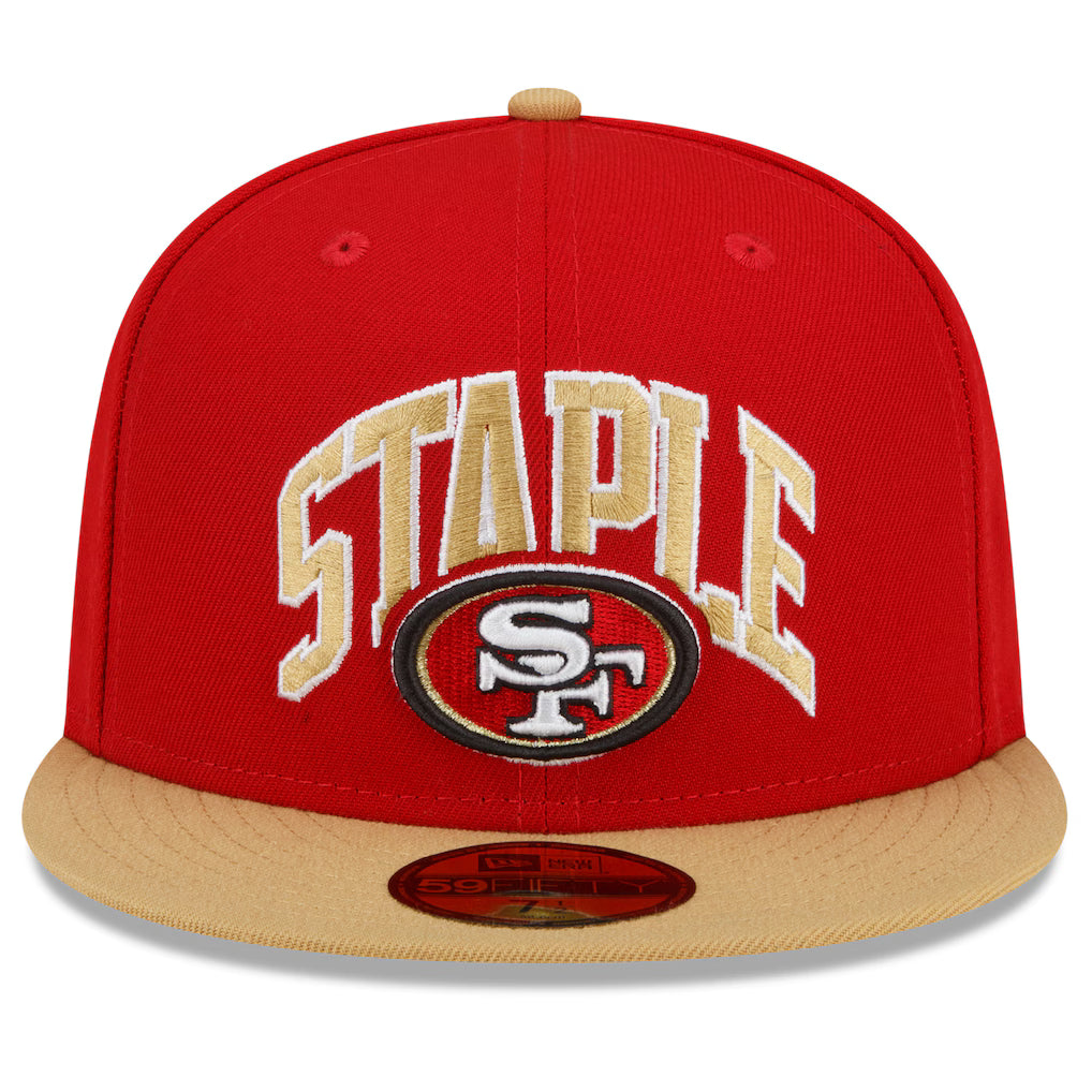 San Francisco 49ers New Era NFL x Staple Collection 59FIFTY Fitted Hat - Scarlet/Gold