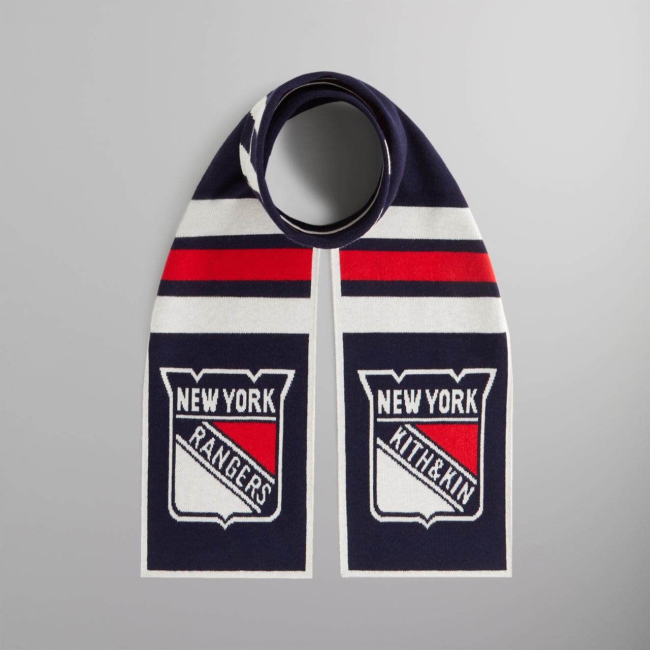 Kith for the New York Rangers Shield Knitted Scarf