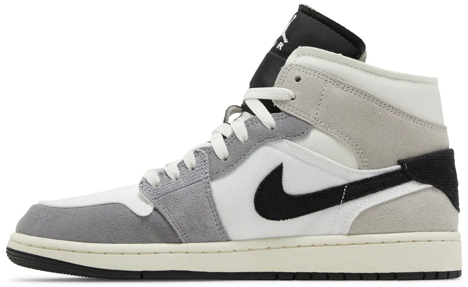 Jordan 1 Mid SE Craft White Cement Grey Black (USED)