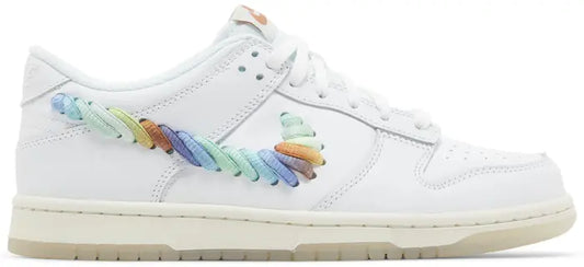 Nike Dunk Low SE Rainbow Lace Swoosh White (GS)