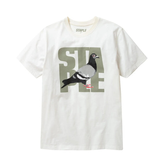 Staple Shoelace Pigeon White Tee