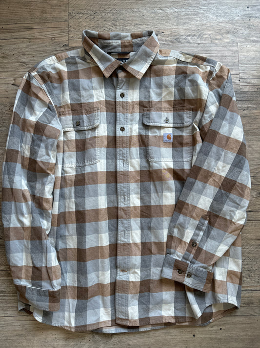 Carhartt Brown White Flannel 2XL