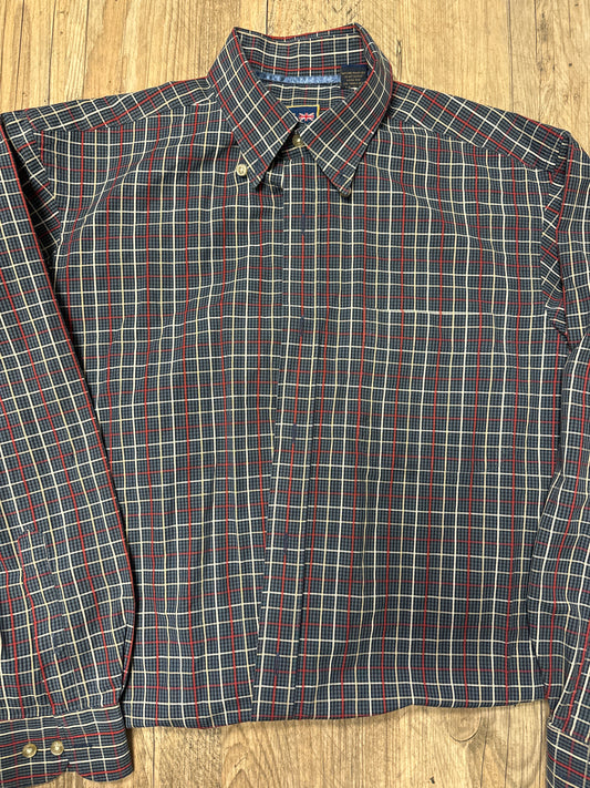 T. Harris Plaid Button Up Size L