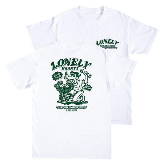 Lonely Hearts Club 'Custom Engine Shop' T-Shirt White