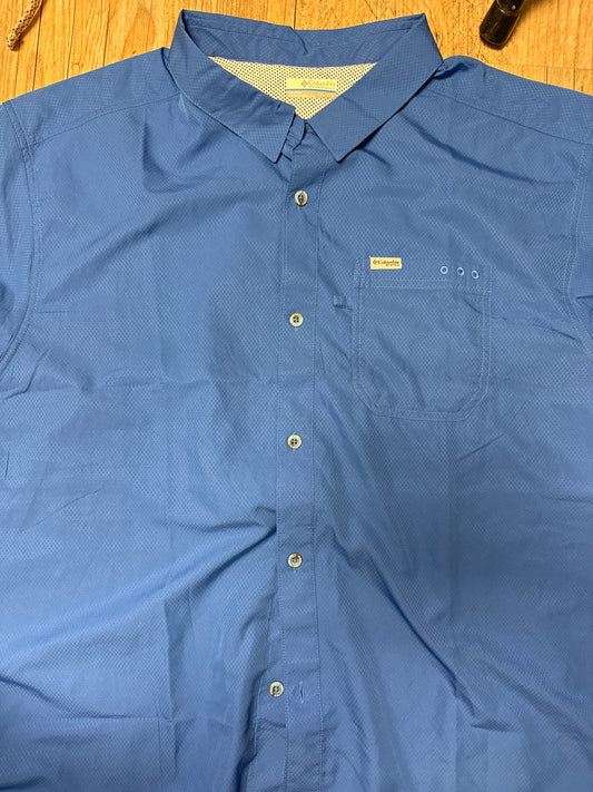 Columbia SS Blue Button Up Sz XXL