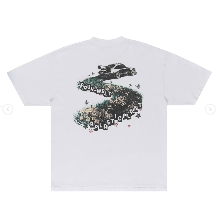 Rauh-Welt Begriff x aplasticplant Garden Apex Tee – White