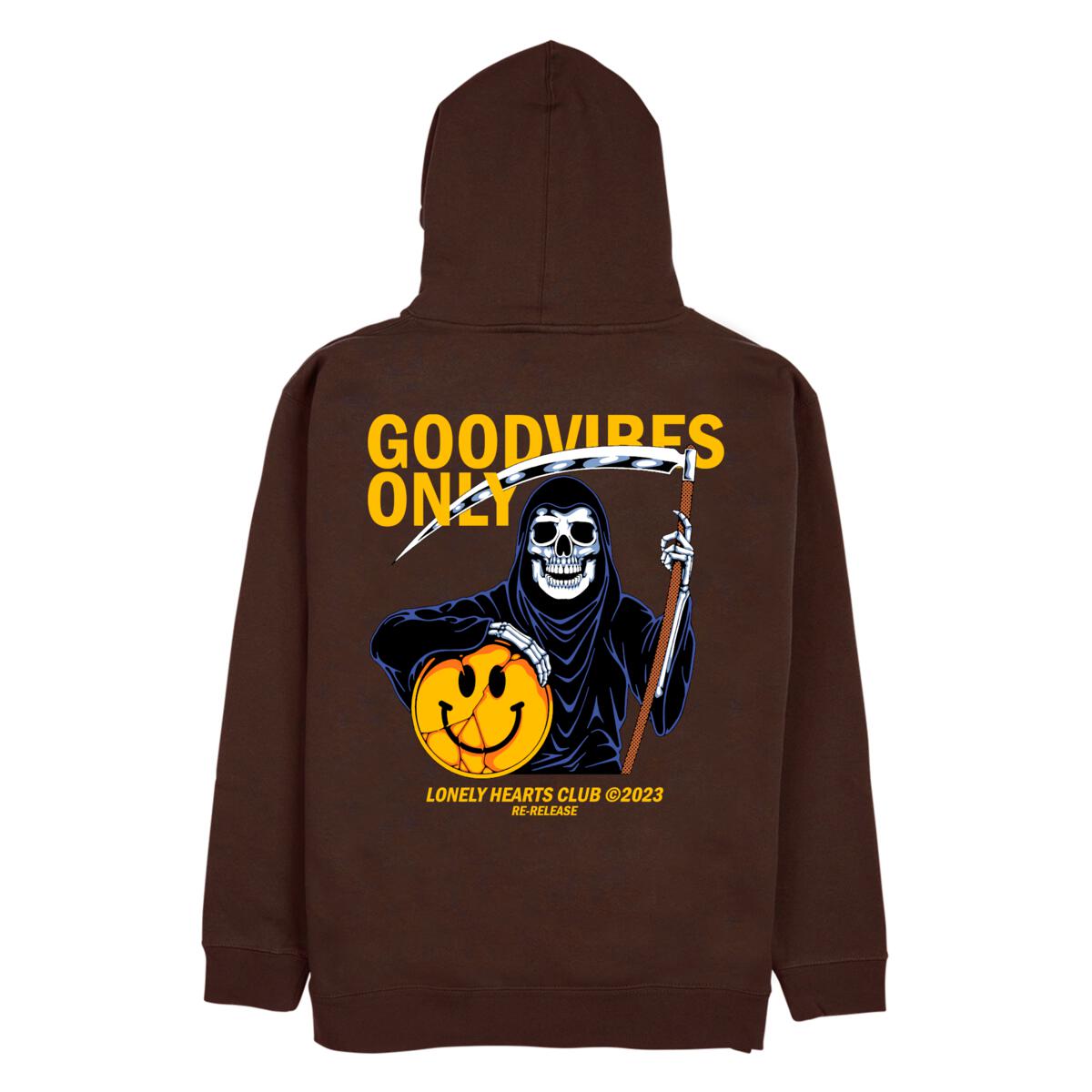 Lonely Hearts Club 'Good Vibes Only' Hoodie Brown
