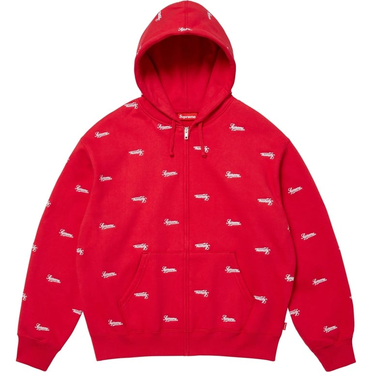 Repeat Script Zip Up Hooded Sweatshirt
