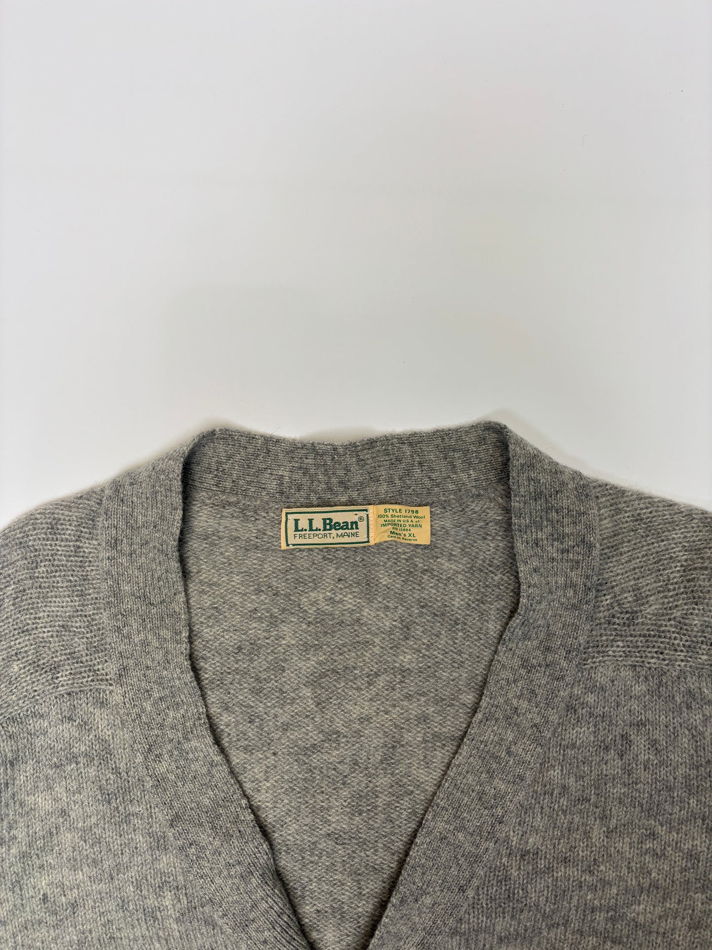 Grey L.L.Bean Knit Cardigan Sweater