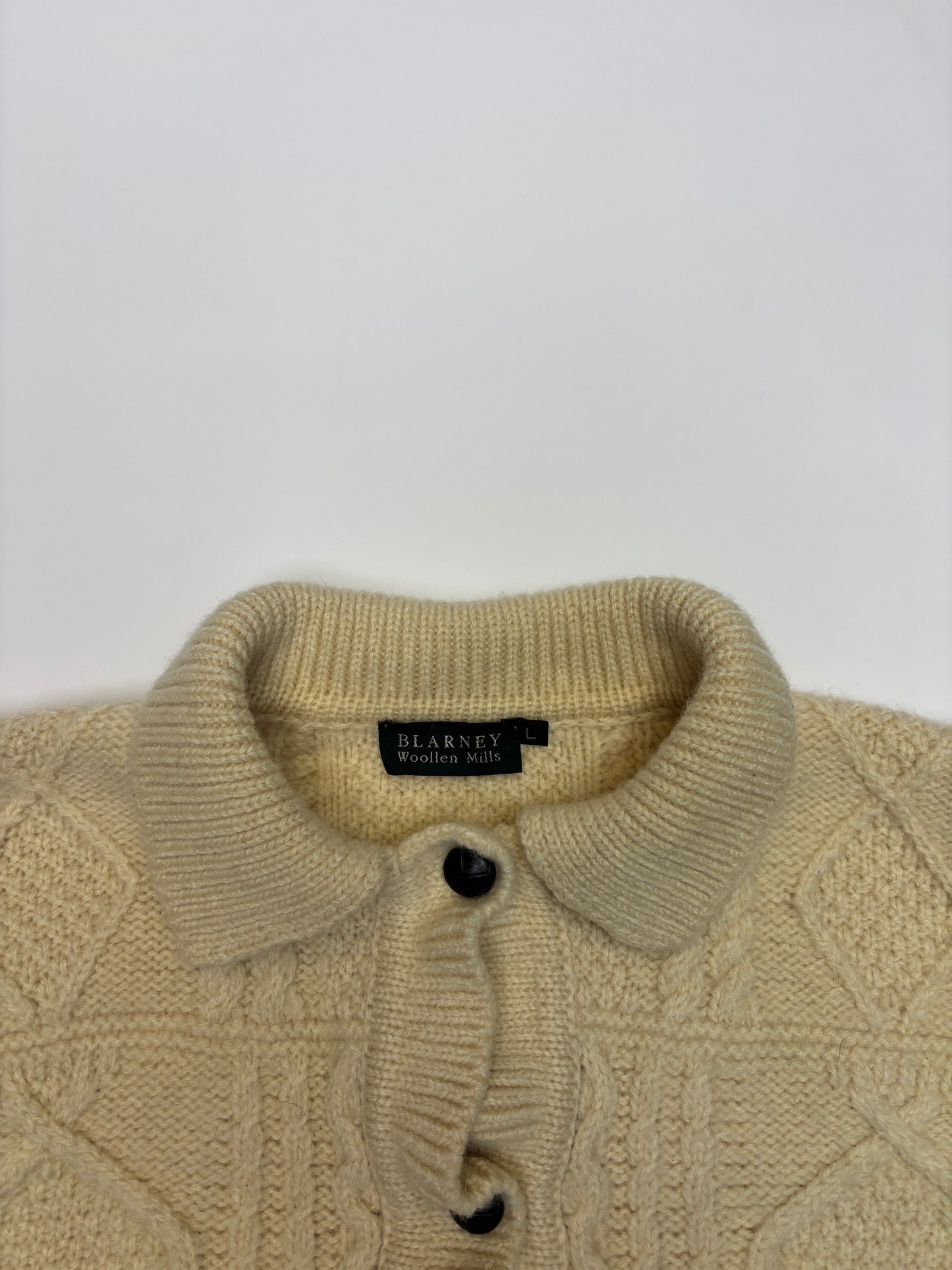 Creamy Blarney Woollen Mills Knit Button Up