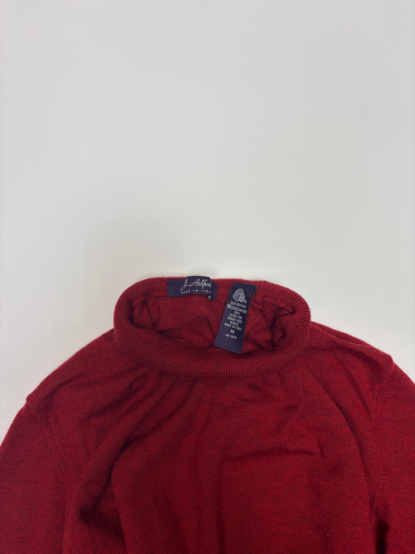 Red Ashford Turtleneck Knit Sweater