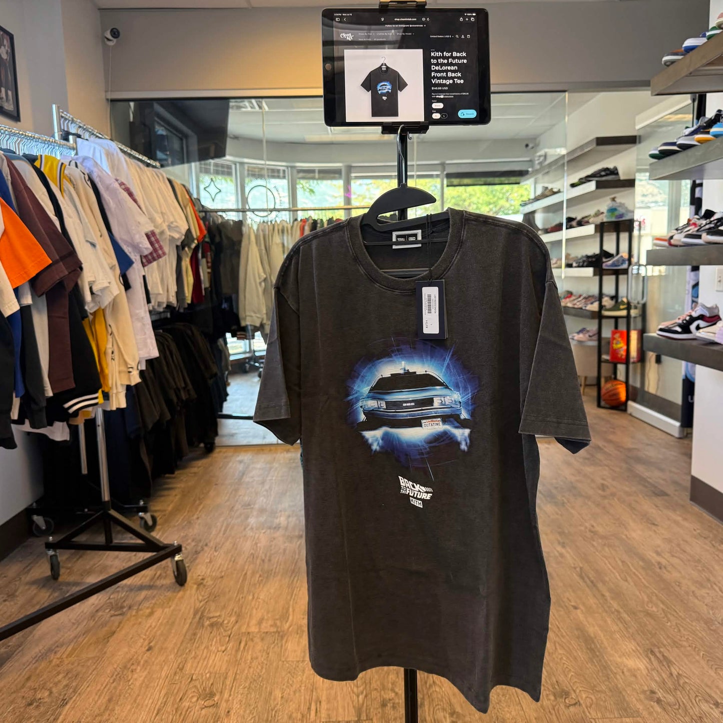 Kith for Back to the Future DeLorean Front Back Vintage Tee