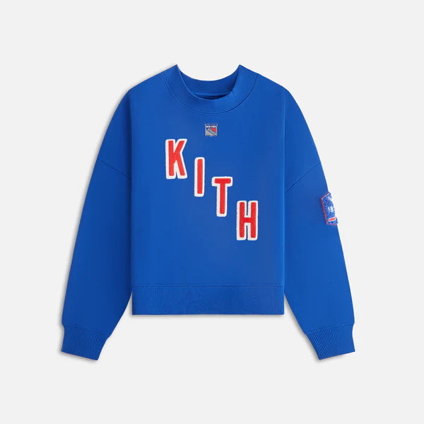 Kith Kids for the New York Rangers Skewed Nelson Crewneck