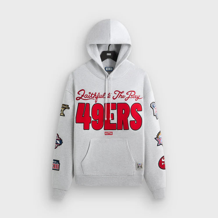 Kith for the NFL San Francisco 49ers Faithful Vintage Hoodie - Light Heather Grey - L