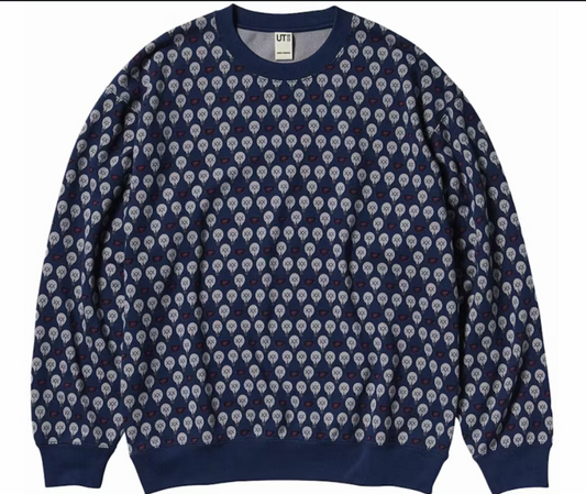 Kaws Warhol Uniqlo Blue Crewneck Sweater