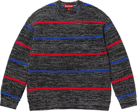 Supreme Waffle Small Box Sweater 'Stripe Melange'