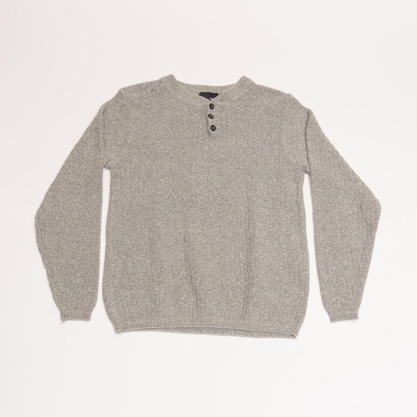 Grey Bill Blass Knit Quarter Button Up