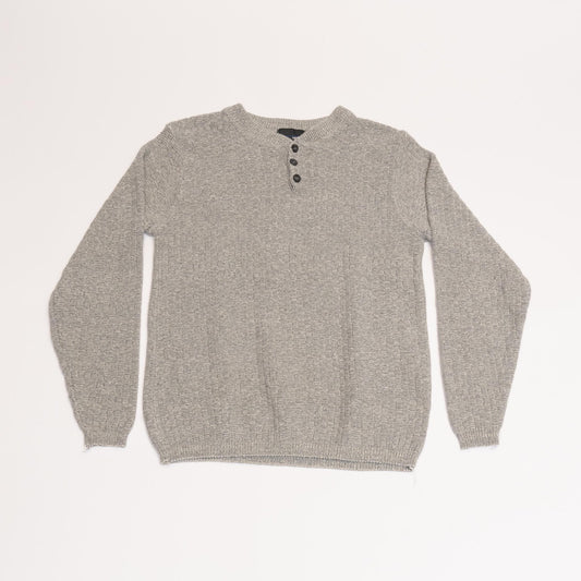 Grey Bill Blass Knit Quarter Button Up