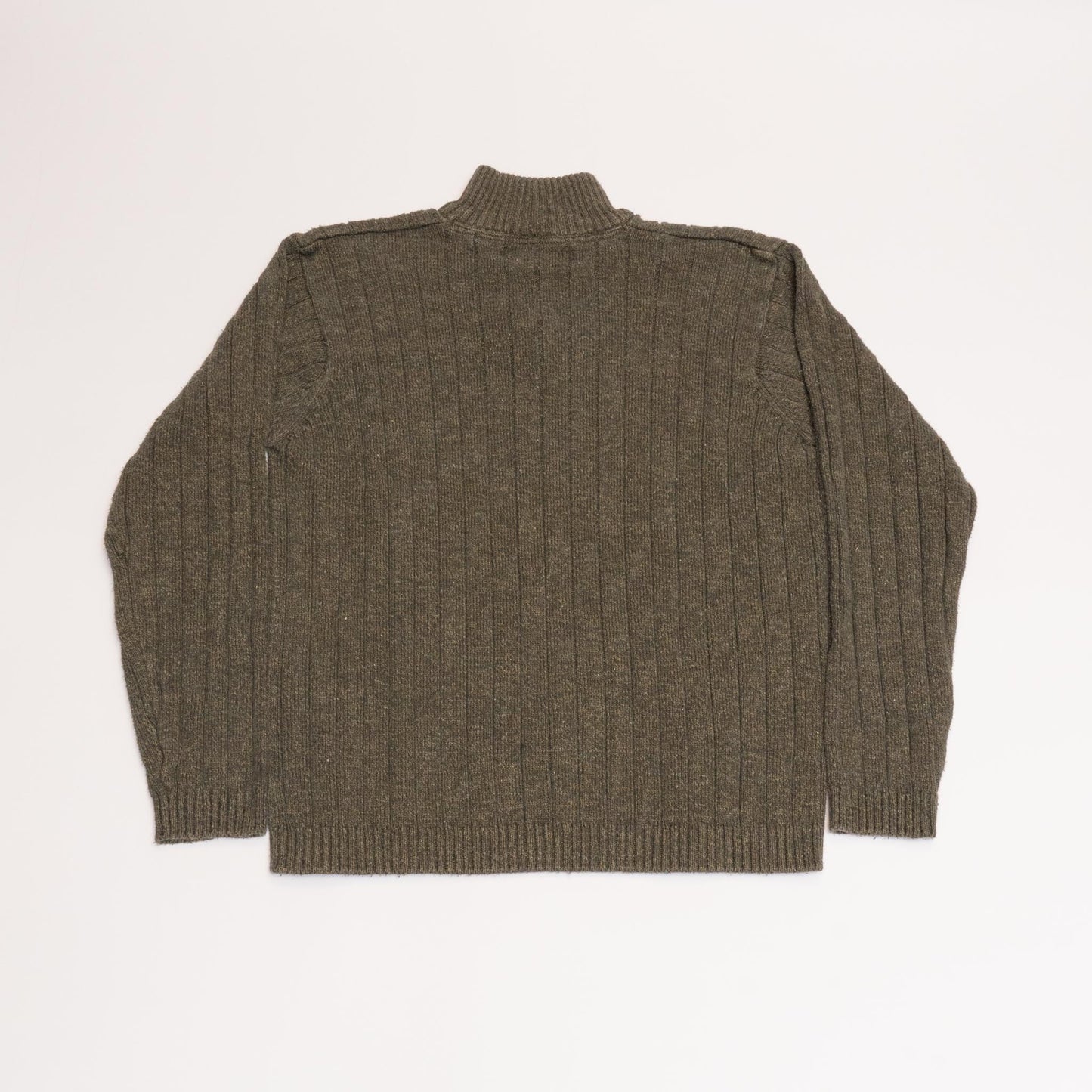 Green Oscar De La Renta Knit Quarter Zip