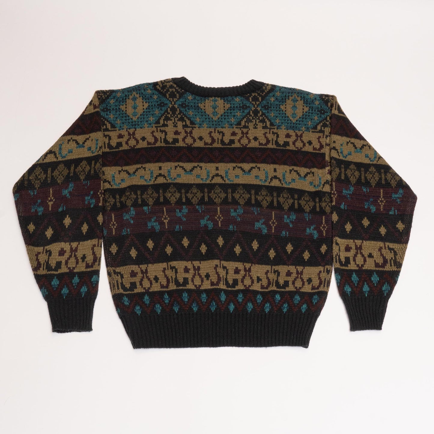 Colorful Design Crew Knit Sweater