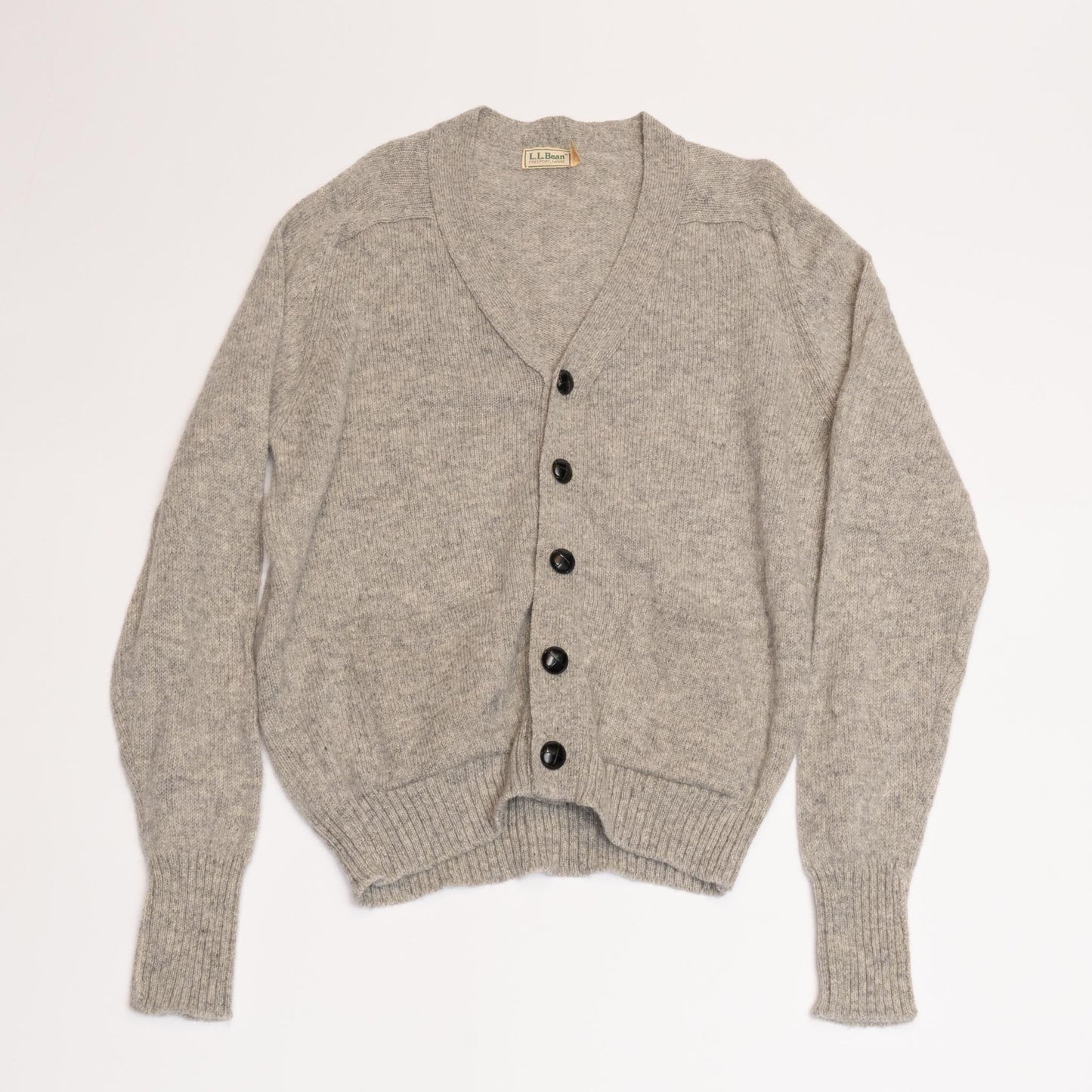 Grey L.L.Bean Knit Cardigan Sweater