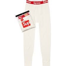 Supreme x Hanes Thermal Pants - Off white