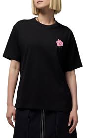 Jordan Womans Rose Graphic Shirt - Black