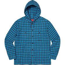 Supreme Mini Plaid Hooded Shirt - Blue