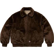 Supreme Dickies Reversible Quilted Faux Fur Work Jacket - Tan