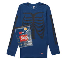 Supreme x Hanes Bones Thermal Crew - Blue