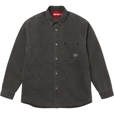 Supreme Quilted Lined Denim Snap Shirt – Black