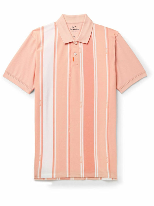 Nike Golf Striped Golf Polo Shirt - Pink Large