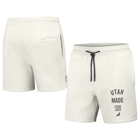 Utah Jazz NBA x Staple Heavyweight Fleece Shorts - Cream