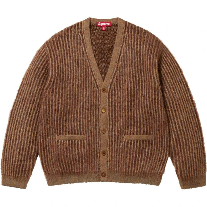 Supreme 2-Tone Mohair Cardigan - Brown