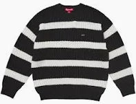 Supreme Loose Guage Stripe Small Box Sweater - Black/White