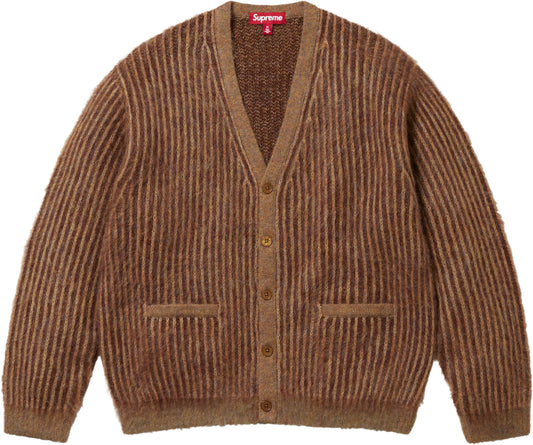 Supreme 2-Tone Mohair Cardigan Light Brown