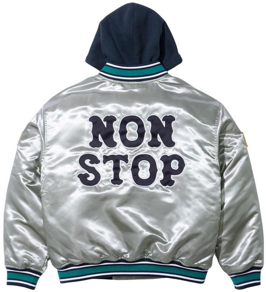 Supreme Homerun Stain Hooded Vasirty Jacket 'Silver'